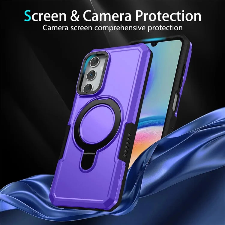 For Samsung Galaxy A05s 4G Cell Phone Case TPU+PC 2-in-1 Ring Kickstand Protective Shell