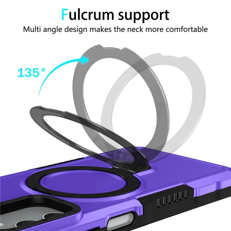 For Samsung Galaxy A05s 4G Cell Phone Case TPU+PC 2-in-1 Ring Kickstand Protective Shell