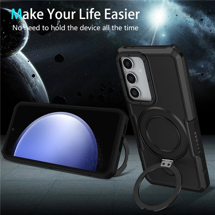 For Samsung Galaxy S23 FE Case Hybrid TPU+PC Kickstand Anti-scratch Phone Protector