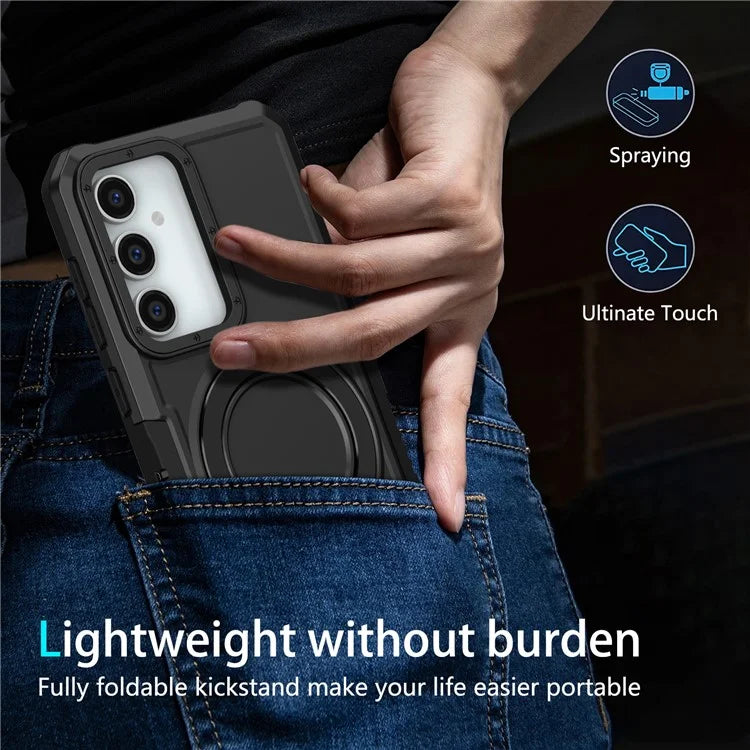 For Samsung Galaxy S23 FE Case Hybrid TPU+PC Kickstand Anti-scratch Phone Protector