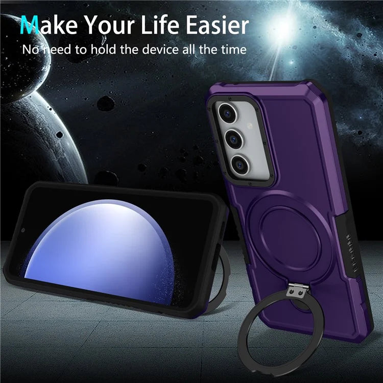For Samsung Galaxy S23 FE Case Hybrid TPU+PC Kickstand Anti-scratch Phone Protector