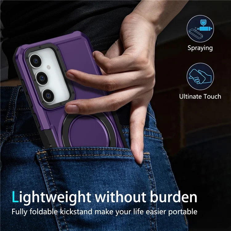 For Samsung Galaxy S23 FE Case Hybrid TPU+PC Kickstand Anti-scratch Phone Protector