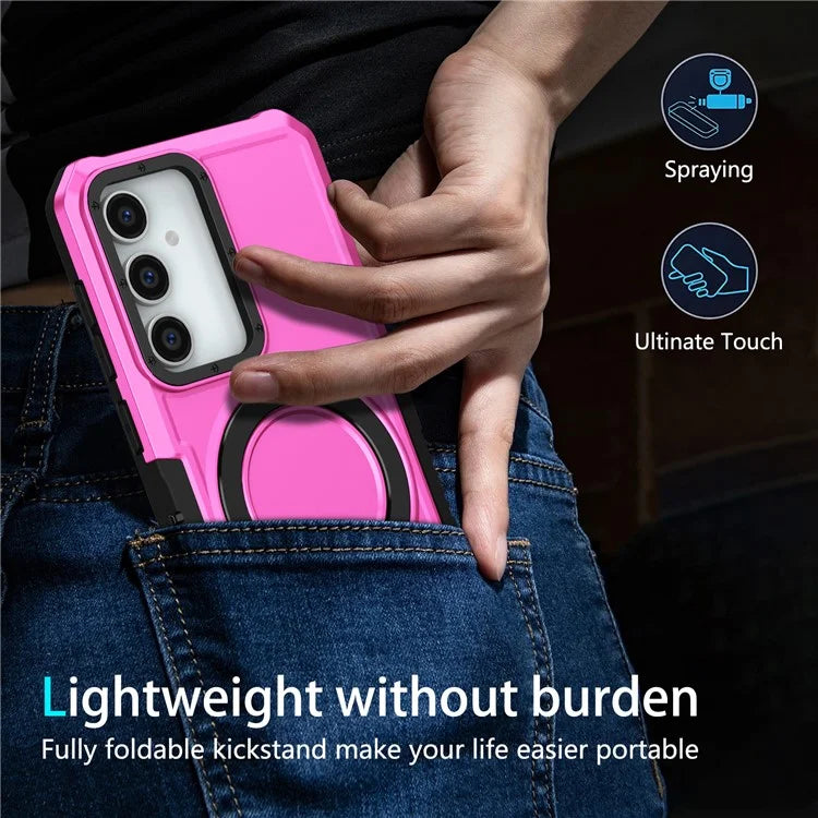 For Samsung Galaxy S23 FE Case Hybrid TPU+PC Kickstand Anti-scratch Phone Protector