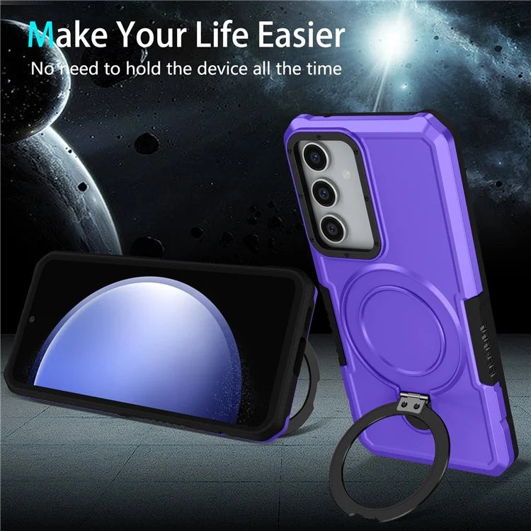 For Samsung Galaxy S23 FE Case Hybrid TPU+PC Kickstand Anti-scratch Phone Protector