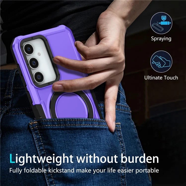 For Samsung Galaxy S23 FE Case Hybrid TPU+PC Kickstand Anti-scratch Phone Protector