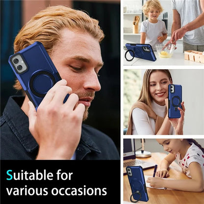 For Samsung Galaxy A05 4G Cover Hybrid TPU+PC Smartphone Case with Ring Holder Kickstand