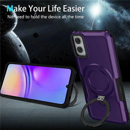 For Samsung Galaxy A05 4G Cover Hybrid TPU+PC Smartphone Case with Ring Holder Kickstand