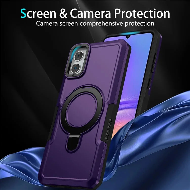 For Samsung Galaxy A05 4G Cover Hybrid TPU+PC Smartphone Case with Ring Holder Kickstand
