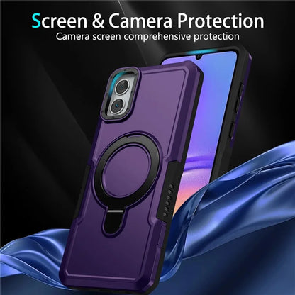 For Samsung Galaxy A05 4G Cover Hybrid TPU+PC Smartphone Case with Ring Holder Kickstand