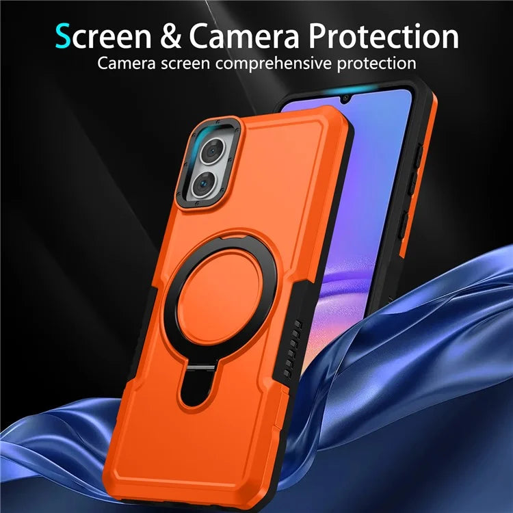 For Samsung Galaxy A05 4G Cover Hybrid TPU+PC Smartphone Case with Ring Holder Kickstand