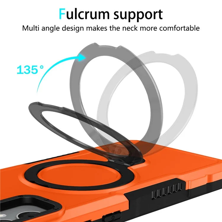 For Samsung Galaxy A05 4G Cover Hybrid TPU+PC Smartphone Case with Ring Holder Kickstand