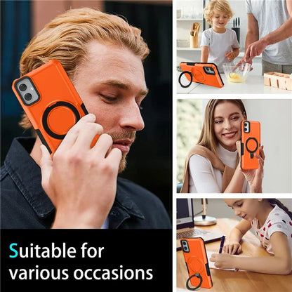 For Samsung Galaxy A05 4G Cover Hybrid TPU+PC Smartphone Case with Ring Holder Kickstand