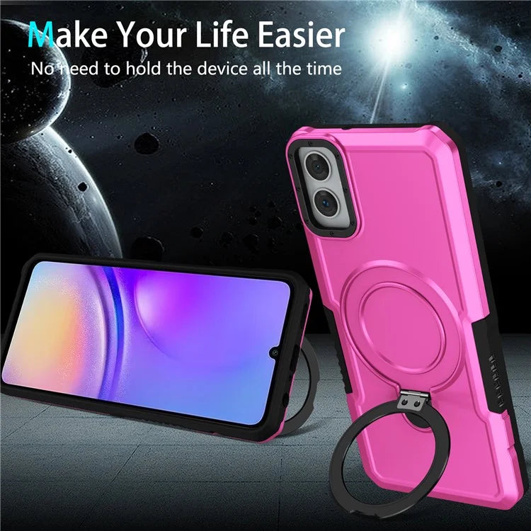 For Samsung Galaxy A05 4G Cover Hybrid TPU+PC Smartphone Case with Ring Holder Kickstand