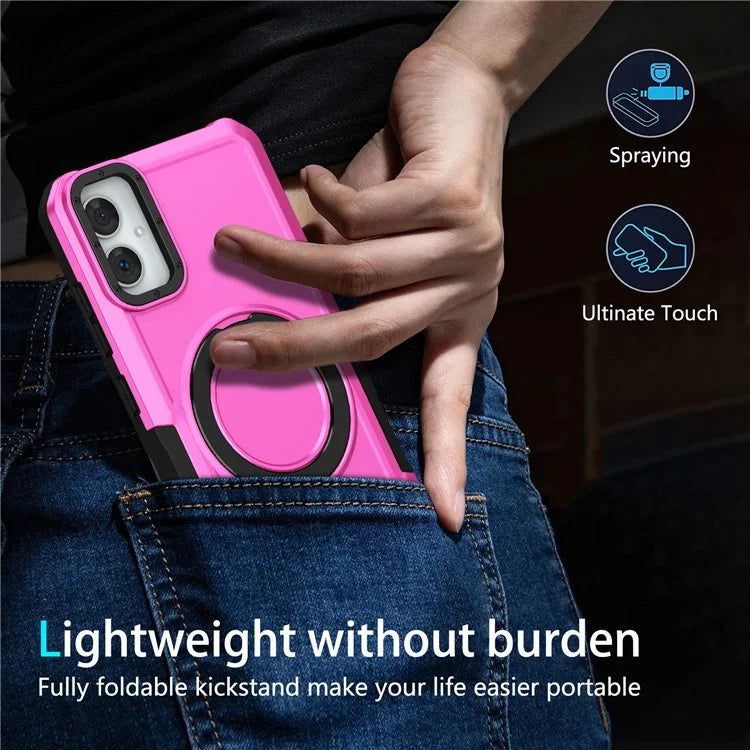 For Samsung Galaxy A05 4G Cover Hybrid TPU+PC Smartphone Case with Ring Holder Kickstand