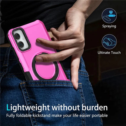 For Samsung Galaxy A05 4G Cover Hybrid TPU+PC Smartphone Case with Ring Holder Kickstand
