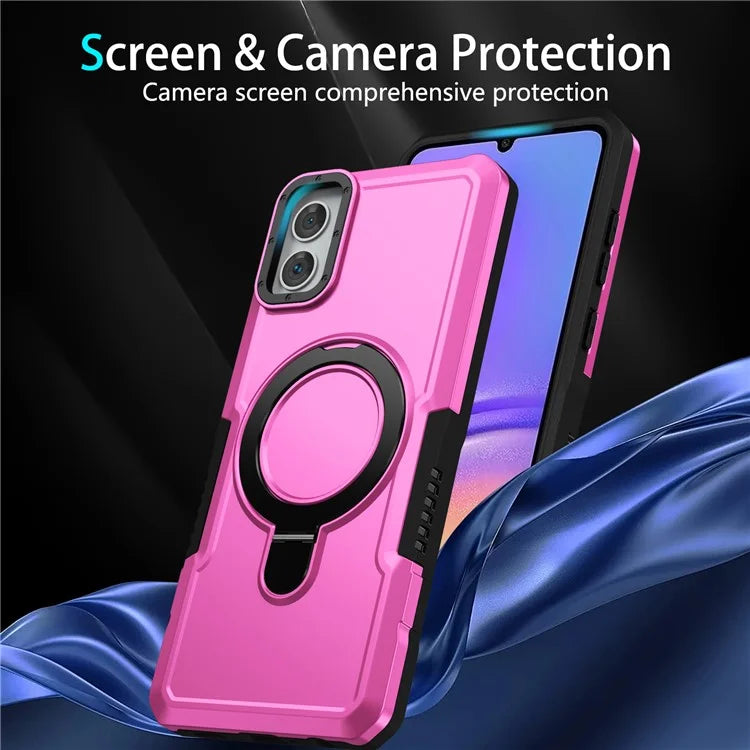 For Samsung Galaxy A05 4G Cover Hybrid TPU+PC Smartphone Case with Ring Holder Kickstand