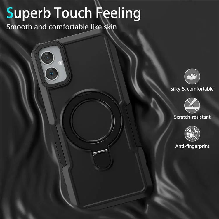For Samsung Galaxy A05 4G Cover Hybrid TPU+PC Smartphone Case with Ring Holder Kickstand
