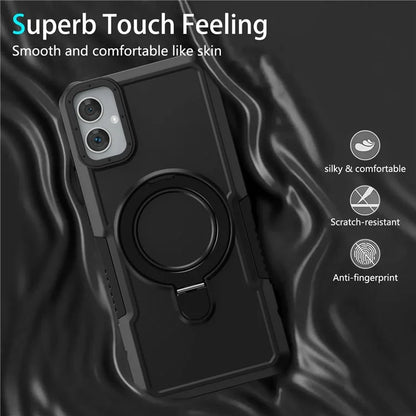 For Samsung Galaxy A05 4G Cover Hybrid TPU+PC Smartphone Case with Ring Holder Kickstand