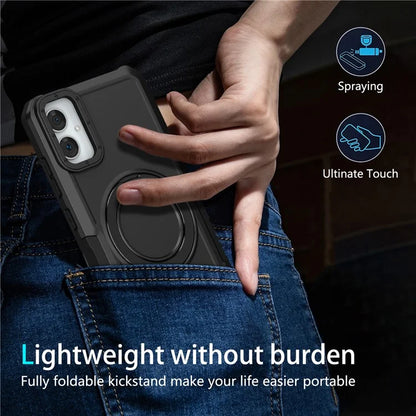 For Samsung Galaxy A05 4G Cover Hybrid TPU+PC Smartphone Case with Ring Holder Kickstand