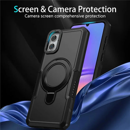 For Samsung Galaxy A05 4G Cover Hybrid TPU+PC Smartphone Case with Ring Holder Kickstand