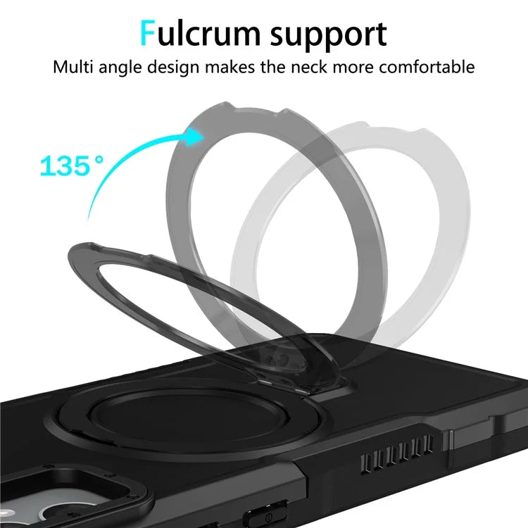 For Samsung Galaxy A05 4G Cover Hybrid TPU+PC Smartphone Case with Ring Holder Kickstand