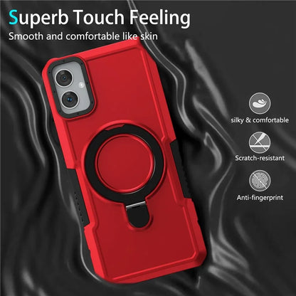 For Samsung Galaxy A05 4G Cover Hybrid TPU+PC Smartphone Case with Ring Holder Kickstand