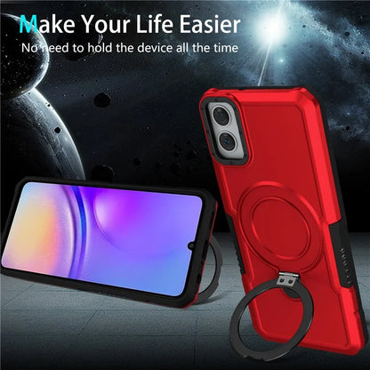For Samsung Galaxy A05 4G Cover Hybrid TPU+PC Smartphone Case with Ring Holder Kickstand