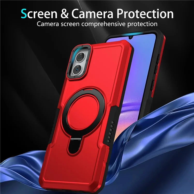 For Samsung Galaxy A05 4G Cover Hybrid TPU+PC Smartphone Case with Ring Holder Kickstand