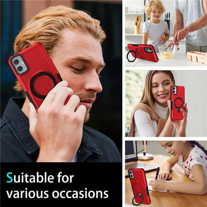 For Samsung Galaxy A05 4G Cover Hybrid TPU+PC Smartphone Case with Ring Holder Kickstand