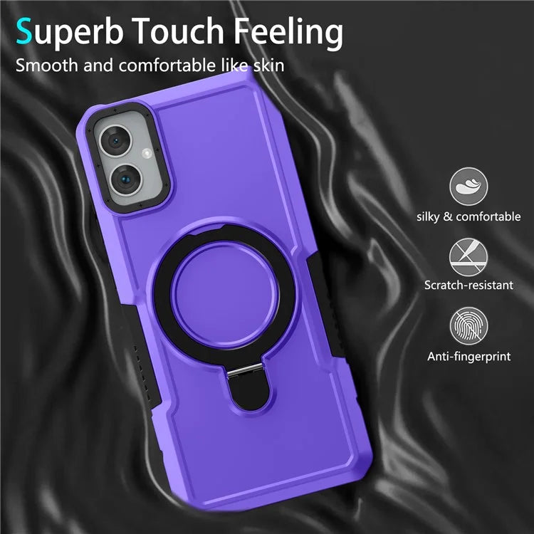 For Samsung Galaxy A05 4G Cover Hybrid TPU+PC Smartphone Case with Ring Holder Kickstand