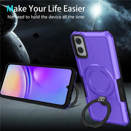 For Samsung Galaxy A05 4G Cover Hybrid TPU+PC Smartphone Case with Ring Holder Kickstand