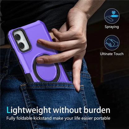 For Samsung Galaxy A05 4G Cover Hybrid TPU+PC Smartphone Case with Ring Holder Kickstand
