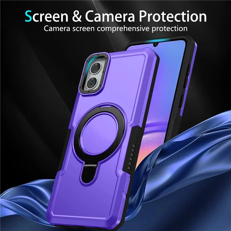 For Samsung Galaxy A05 4G Cover Hybrid TPU+PC Smartphone Case with Ring Holder Kickstand