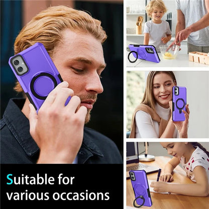 For Samsung Galaxy A05 4G Cover Hybrid TPU+PC Smartphone Case with Ring Holder Kickstand