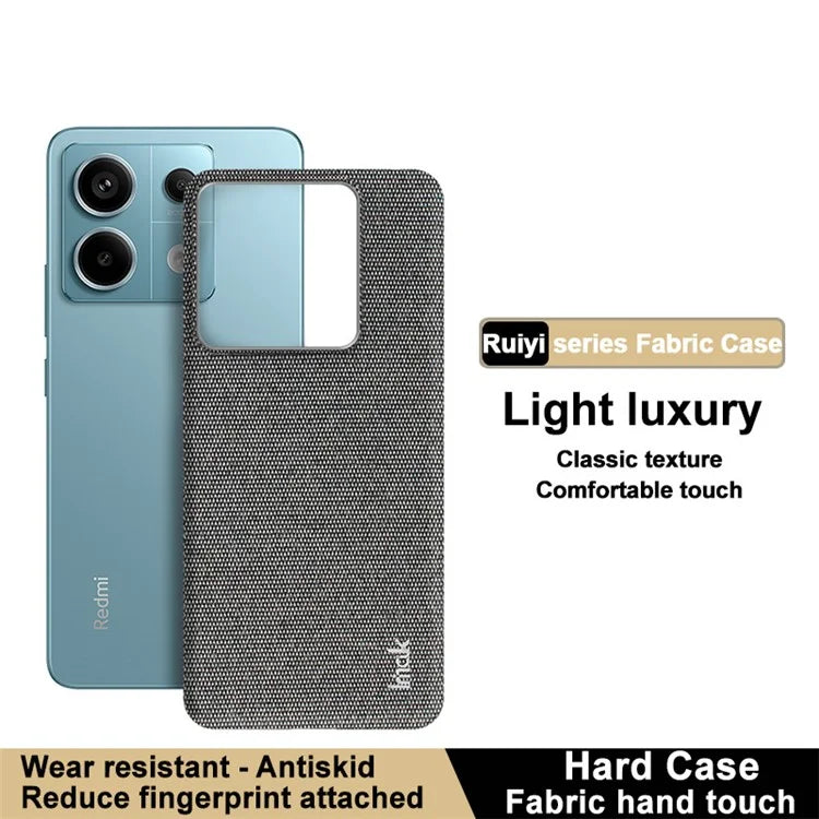 IMAK Ruiyi Series for Xiaomi Redmi Note 13 Pro 5G / Poco X6 5G Case Cloth Texture PU+PC Phone Cover