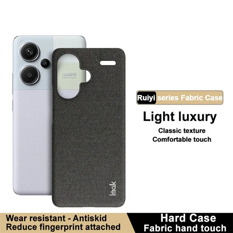 IMAK Ruiyi Series for Xiaomi Redmi Note 13 Pro+ 5G Back Case Cloth Texture PU+PC Cover Protector