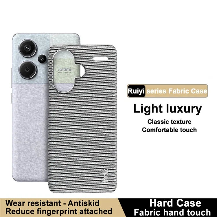 IMAK Ruiyi Series for Xiaomi Redmi Note 13 Pro+ 5G Back Case Cloth Texture PU+PC Cover Protector