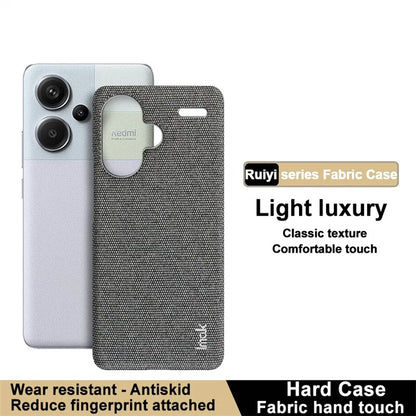 IMAK Ruiyi Series for Xiaomi Redmi Note 13 Pro+ 5G Back Case Cloth Texture PU+PC Cover Protector