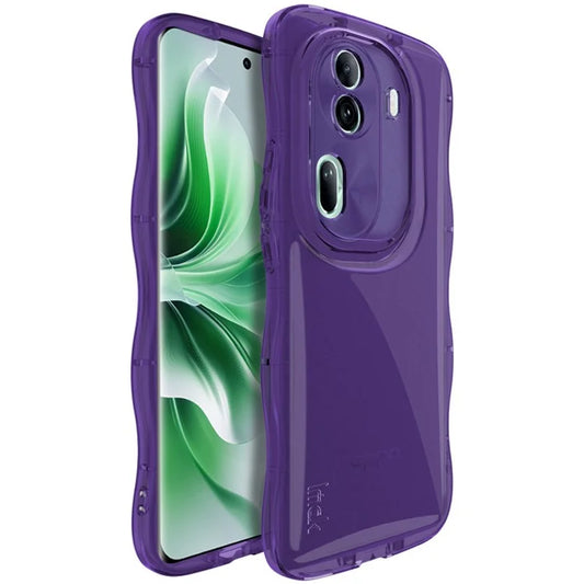 IMAK For Oppo Reno11 (China) 5G / Reno11 Pro 5G (Global) Case TPU Reinforced Corners Wavy Edges Protective Back Shell Purple