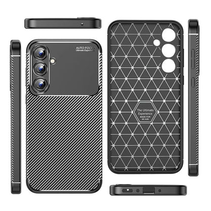 For Samsung Galaxy A35 5G Cell Phone Case Carbon Fiber Texture TPU Anti-fingerprint Protection Cover