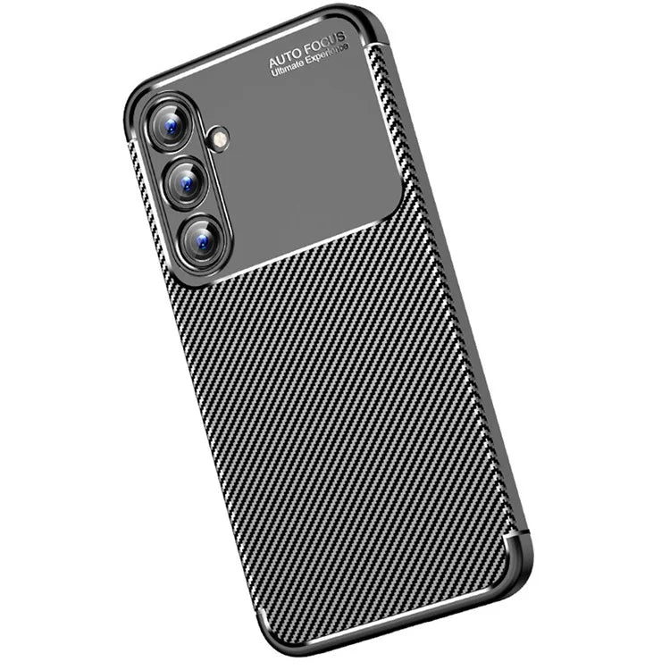 For Samsung Galaxy A35 5G Cell Phone Case Carbon Fiber Texture TPU Anti-fingerprint Protection Cover