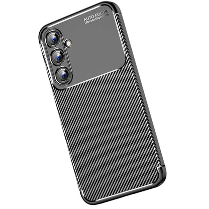 For Samsung Galaxy A35 5G Cell Phone Case Carbon Fiber Texture TPU Anti-fingerprint Protection Cover