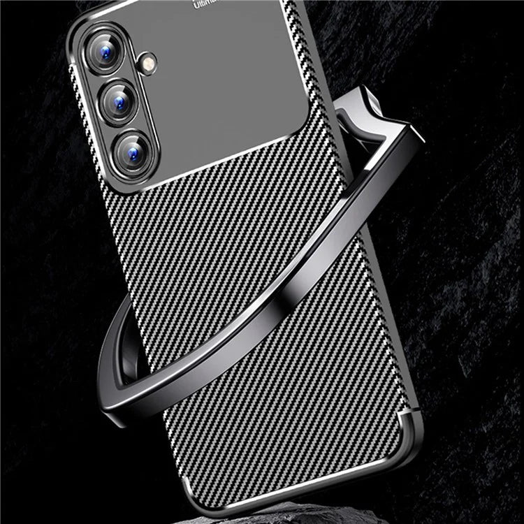 For Samsung Galaxy A35 5G Cell Phone Case Carbon Fiber Texture TPU Anti-fingerprint Protection Cover