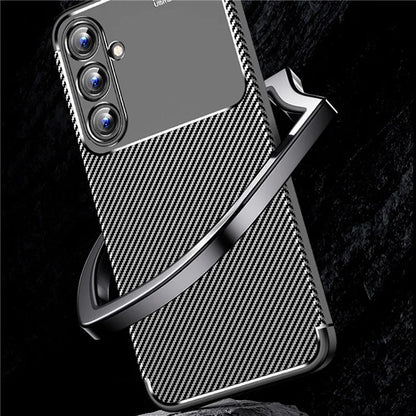 For Samsung Galaxy A35 5G Cell Phone Case Carbon Fiber Texture TPU Anti-fingerprint Protection Cover