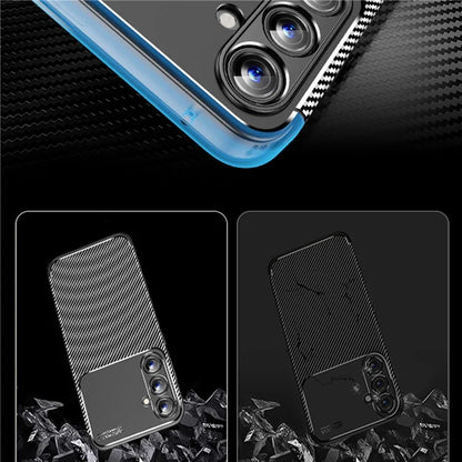 For Samsung Galaxy A35 5G Cell Phone Case Carbon Fiber Texture TPU Anti-fingerprint Protection Cover