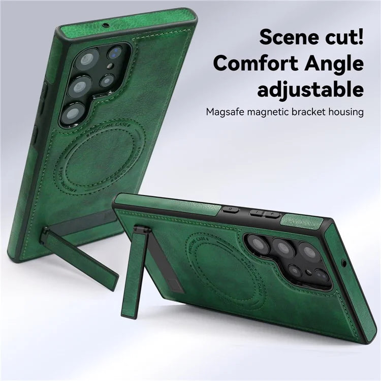 For Samsung Galaxy S22 Ultra 5G Magnetic Case Kickstand Phone Cover