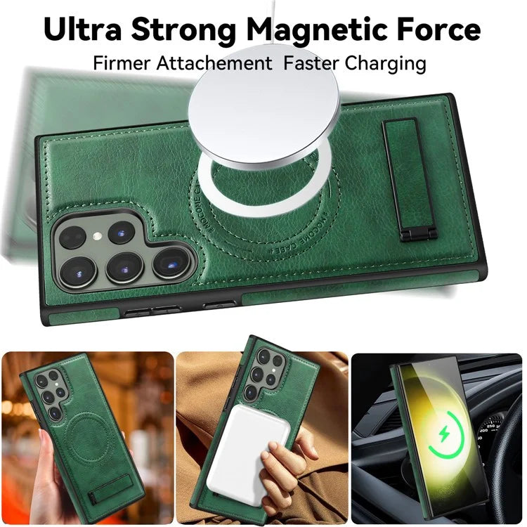 For Samsung Galaxy S22 Ultra 5G Magnetic Case Kickstand Phone Cover
