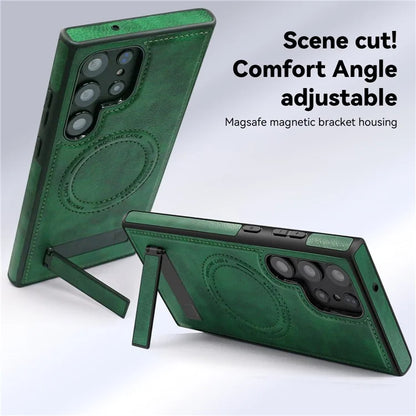 For Samsung Galaxy S22 Ultra 5G Magnetic Case Kickstand Phone Cover