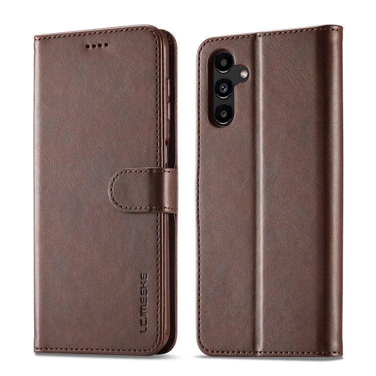 LC.IMEEKE For Samsung Galaxy A35 5G Cell Phone Case Calf Texture Stand PU Leather Wallet Cover