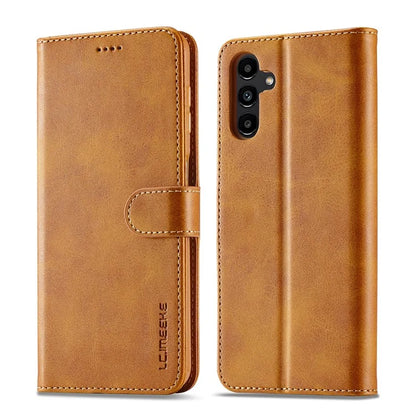 LC.IMEEKE For Samsung Galaxy A35 5G Cell Phone Case Calf Texture Stand PU Leather Wallet Cover